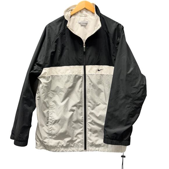 Nike Track Jacket Mens Large Black Gray White Full Zip + Pockets Active Vintage - Picture 1 of 8